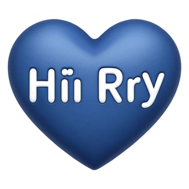 Dark blue heart with the words Hi Ry in the middle  sticker