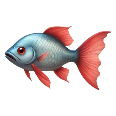 Fish with big pursing red lips and long eyelashes sticker
