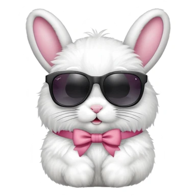 Bunny wearing sunglasses and bow sticker