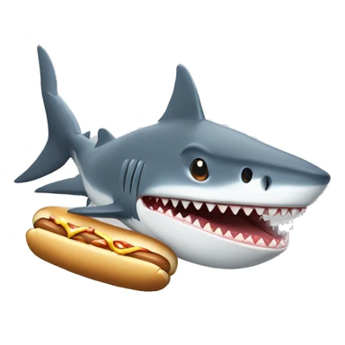 Shark eating a hot dog  sticker