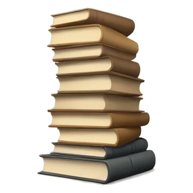 a beige stack of books standing up sticker