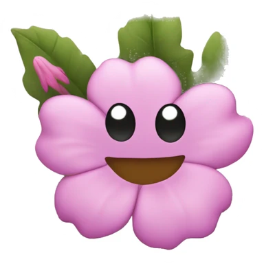 A bog with a pink flower sticker