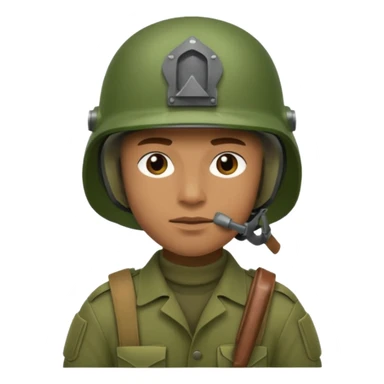 Soldier just face no body generic yellow skin with a BLANK  gunner helmet that IS GREEN AND has NO FUCKING ISIGNIA ON THE HELMET sticker
