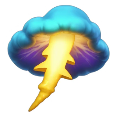 radioactive lightning bolt smiley glow cloud mushroom sticker