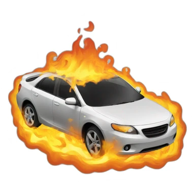 Car on fire sticker