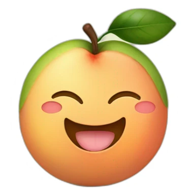 Peach and avocado smiling sticker