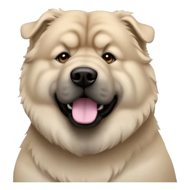 Beige grey chow-chow black muzzle sticker