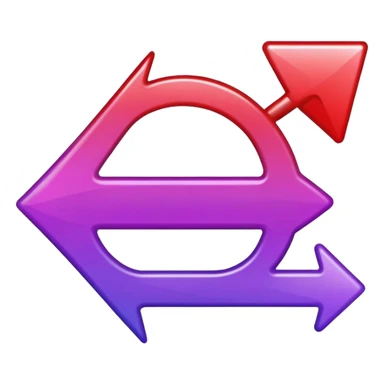 color gradient between red and purple glitter arrow for right sticker