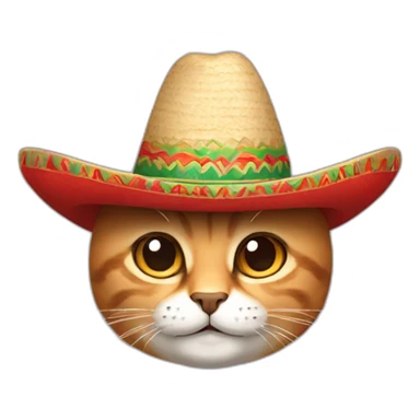 cat with a mexican hat sticker