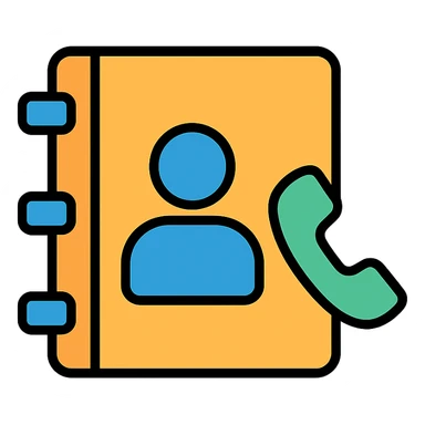mobile contacts icon with phone and person silhouette sticker