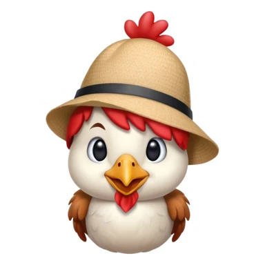 chicken in hat and earings sticker