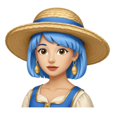venice gondolier woman fat earring wearing blue hair sticker