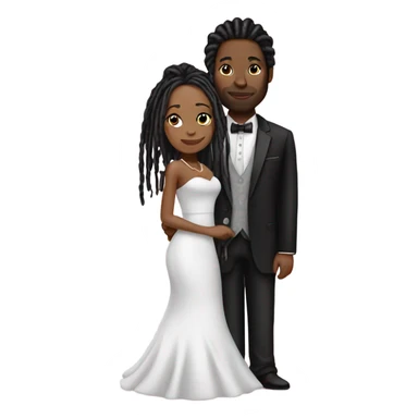 Pink wedding black couple with dreads sticker