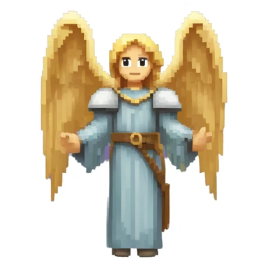 Pixel art of a medieval angel  sticker