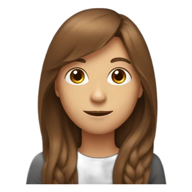 Random people with long brown hair saying hello sticker