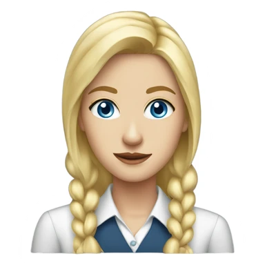 young blond secretary with blue eyes sticker