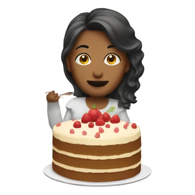 Women eating  3 layer cake sticker