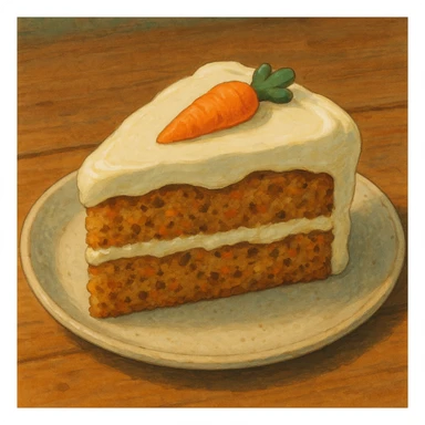 slice of carrot cake, thick icing  sticker