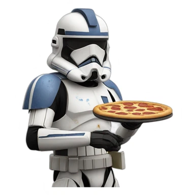 501st clone trooper with pizza sticker