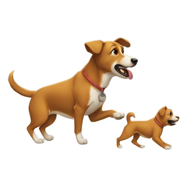 human walking angry dog sticker