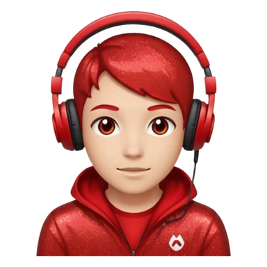 red glitter gamer sticker