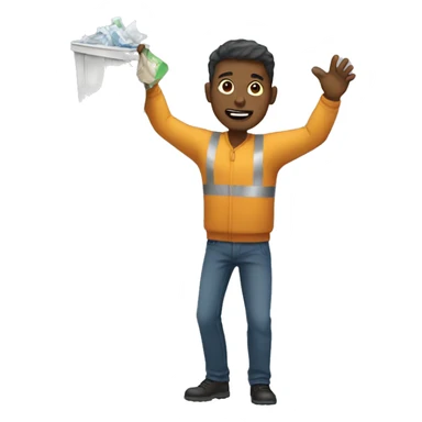 Man throwing something in trash sticker