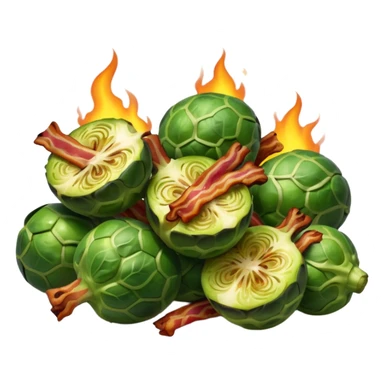 realistic charred brussel sprouts with bacon bits  sticker