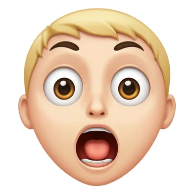 face with wide open eyes and open mouth, shocked expression sticker
