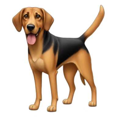 coonhound and German shepherd mix dog walking sticker