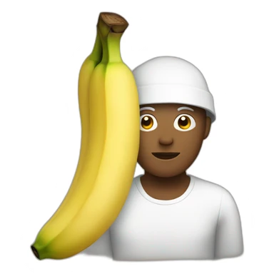 person with a banana on the head sticker