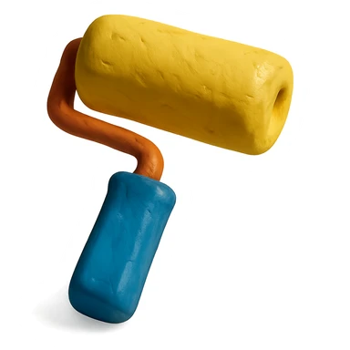 foam roller in claymation style sticker