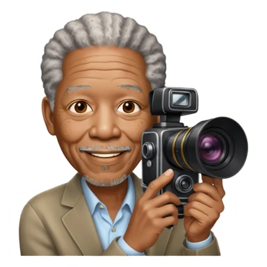 morgan freeman with camera sticker