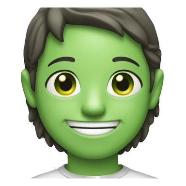 Smile emoji with green face  sticker