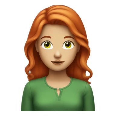 Girl with red hair and green eyes sticker