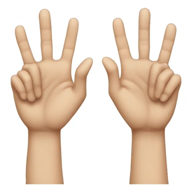 Hands intertwined, both palms facing front and 1 middle finger pointing front also sticker