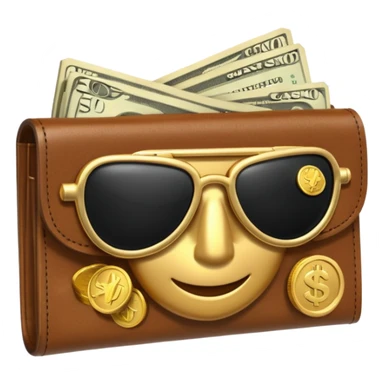 Aviator money emoji, wallet full of cash, casino vibe, premium 3D emoji style, clean, no background
 sticker