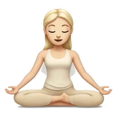 White Girl doing yoga in beige tones  sticker