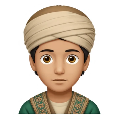 Creat a afghan boy with afghan pacol hat with white Tagore sticker