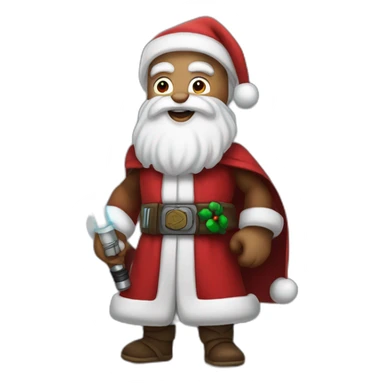 Jedi santa clause with Light saber  sticker