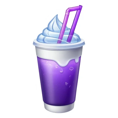 Make a styrofoam cup but 2 in one cup with a purple drink and ice in it sticker