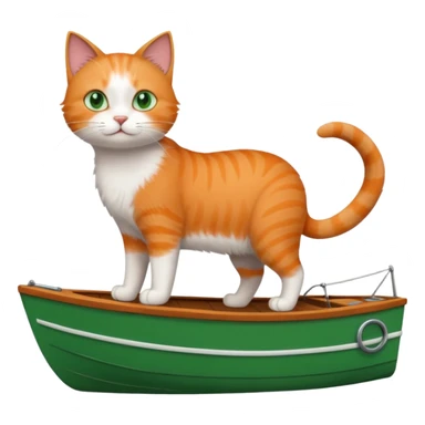 Cat standing on a the edge of an boat  sticker