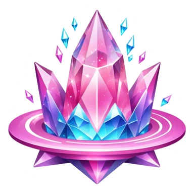 glitter cristal rosa shock sticker