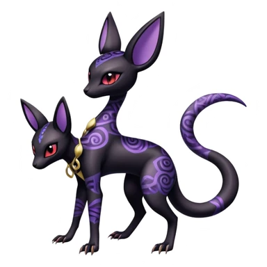 Shiny Dark Edgy Majestic Sophisticated Modern Gothic Gloomy Futuristic Salandit-Umbreon-Espeon-Hybrid (Full body) with pattern-markings sticker