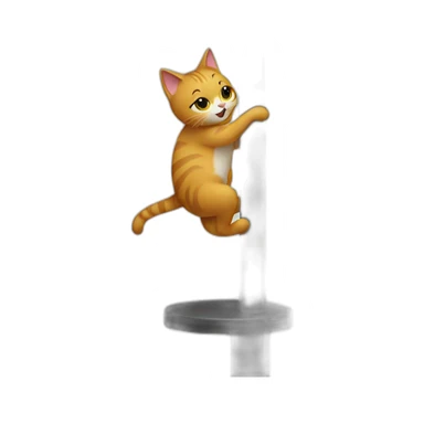 Cat pole-dancing sticker