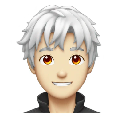 White haired anime boy with red eyes sticker