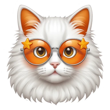 cat with star-shaped glasses sticker