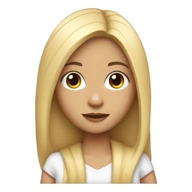 A light skin girl with black straight hair sticker