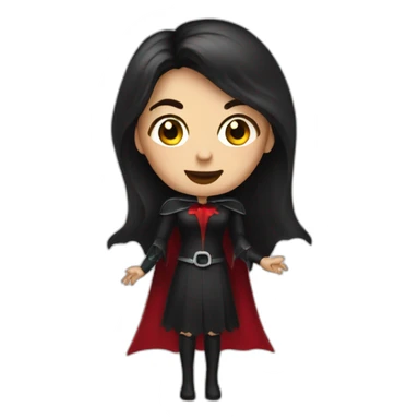Brunette Women with Dracula haloween costume sticker
