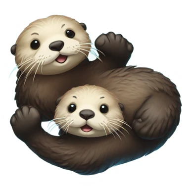 Sea otters holding hands sticker