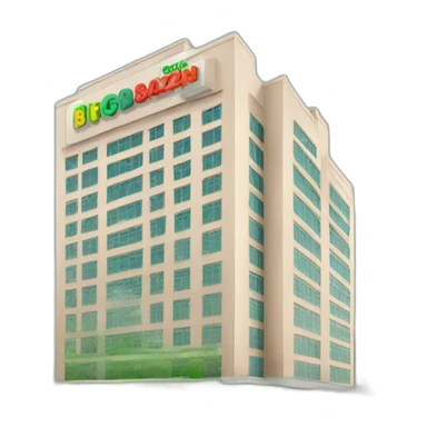 building with bigbazar logo sticker